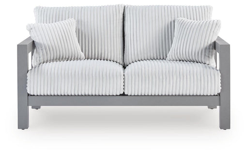 Hurley Park Outdoor Loveseat with Cushion - Dream Home Furniture & Mattress (Waite Park, MN)