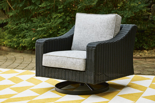 Beachcroft Outdoor Swivel Lounge with Cushion - Dream Home Furniture & Mattress (Waite Park, MN)
