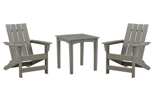 Visola Outdoor Adirondack Chair Set with End Table - Dream Home Furniture & Mattress (Waite Park, MN)