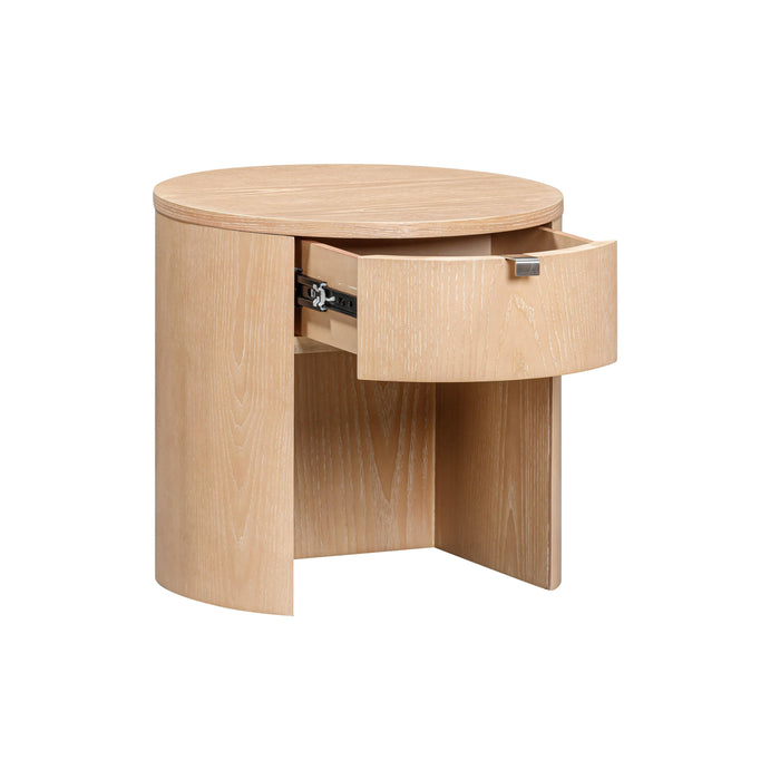 Marlow 19" Wood Round Nightstand With Drawer - Dream Home Furniture & Mattress (Waite Park, MN)