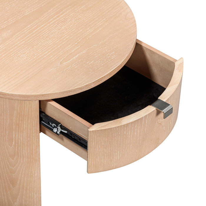 Marlow 19" Wood Round Nightstand With Drawer - Dream Home Furniture & Mattress (Waite Park, MN)