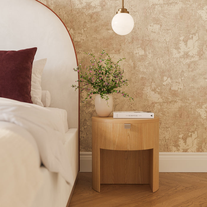 Marlow 19" Wood Round Nightstand With Drawer - Dream Home Furniture & Mattress (Waite Park, MN)