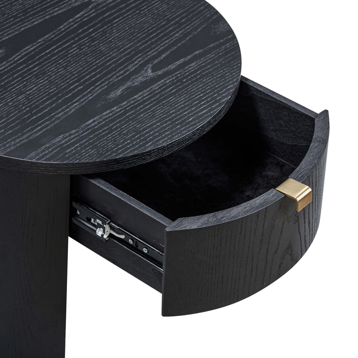 Marlow 19" Wood Round Nightstand With Drawer - Dream Home Furniture & Mattress (Waite Park, MN)