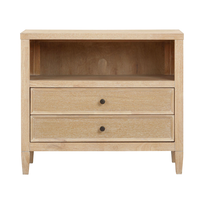 Bristol Park 30" Whitewashed Oak Wood 2-Drawer Nightstand - Dream Home Furniture & Mattress (Waite Park, MN)