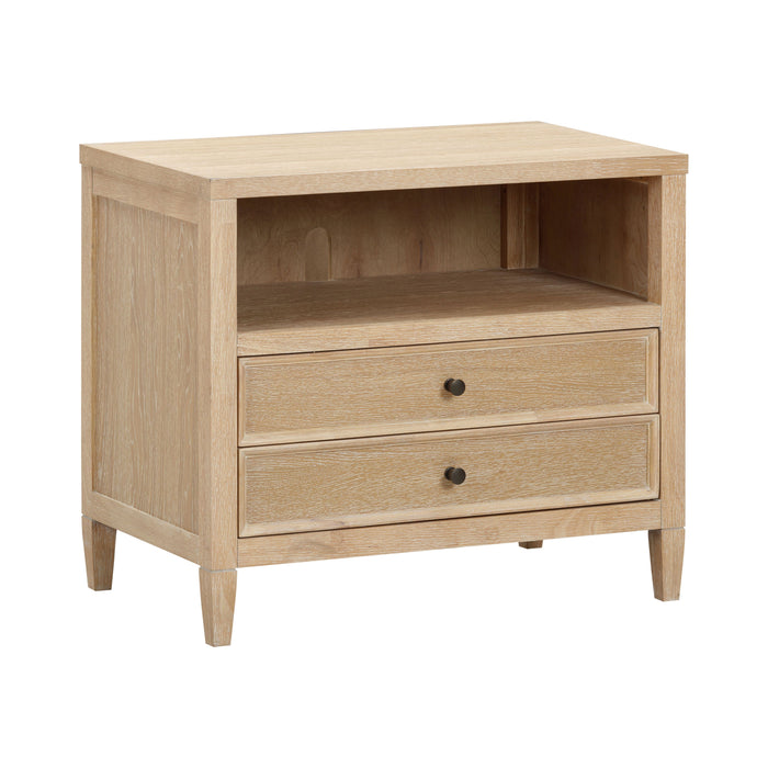 Bristol Park 30" Whitewashed Oak Wood 2-Drawer Nightstand - Dream Home Furniture & Mattress (Waite Park, MN)