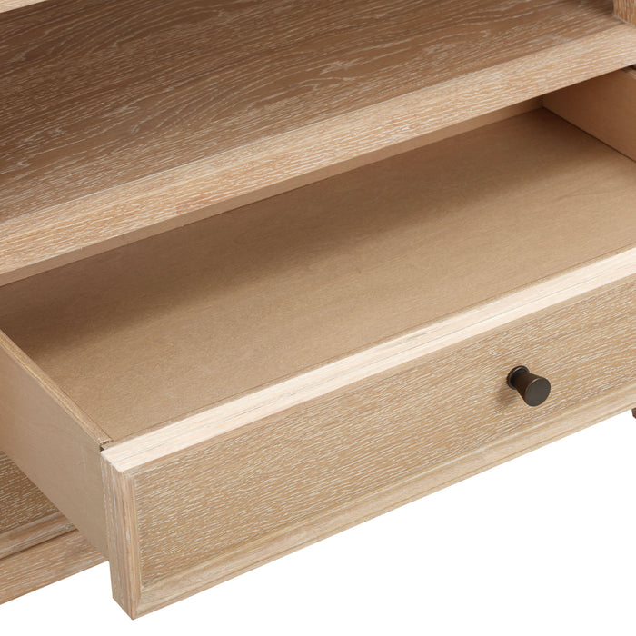 Bristol Park 30" Whitewashed Oak Wood 2-Drawer Nightstand - Dream Home Furniture & Mattress (Waite Park, MN)