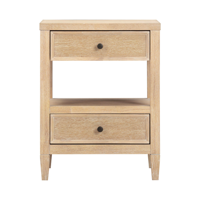 Bristol Park 20" Whitewashed Oak Wood 2-Drawer Nightstand - Dream Home Furniture & Mattress (Waite Park, MN)
