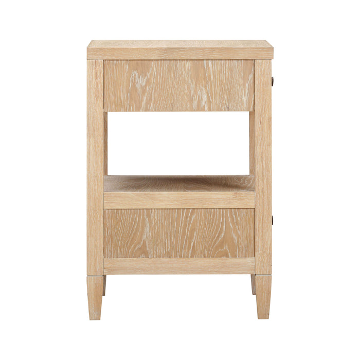 Bristol Park 20" Whitewashed Oak Wood 2-Drawer Nightstand - Dream Home Furniture & Mattress (Waite Park, MN)