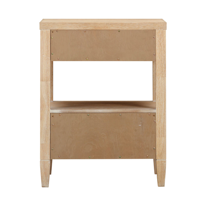 Bristol Park 20" Whitewashed Oak Wood 2-Drawer Nightstand - Dream Home Furniture & Mattress (Waite Park, MN)
