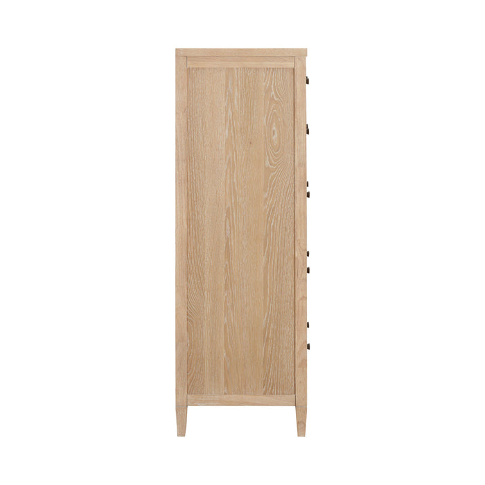 Bristol Park 40" Whitewashed Oak Wood 7-Drawer Chest - Dream Home Furniture & Mattress (Waite Park, MN)
