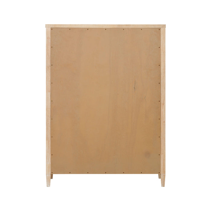 Bristol Park 40" Whitewashed Oak Wood 7-Drawer Chest - Dream Home Furniture & Mattress (Waite Park, MN)