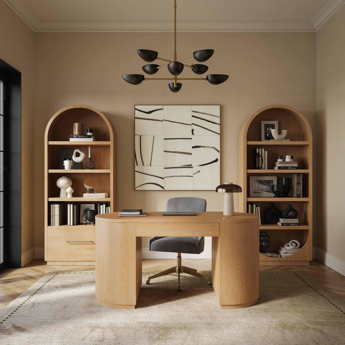 Marlow 64" Wood Executive Desk With Storage - Dream Home Furniture & Mattress (Waite Park, MN)