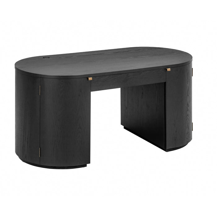 Marlow 64" Wood Executive Desk With Storage - Dream Home Furniture & Mattress (Waite Park, MN)