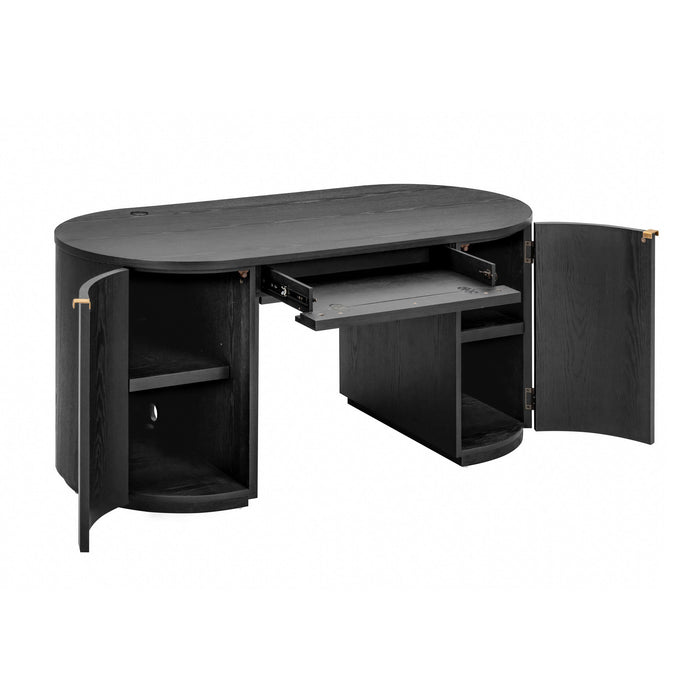 Marlow 64" Wood Executive Desk With Storage - Dream Home Furniture & Mattress (Waite Park, MN)