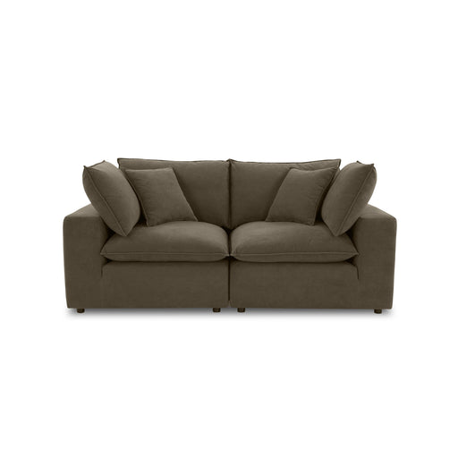 Cali 80" Chocolate Brown Performance Velvet Loveseat - Dream Home Furniture & Mattress (Waite Park, MN)