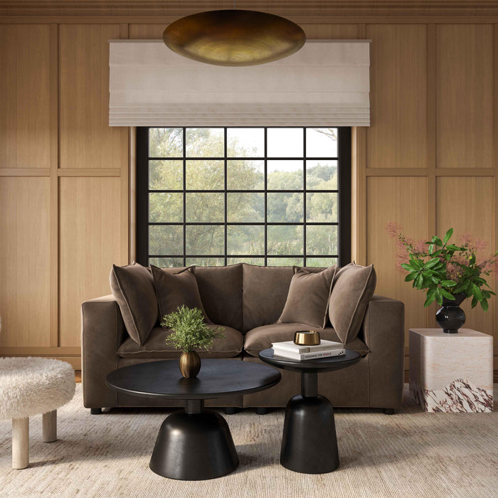 Cali 80" Chocolate Brown Performance Velvet Loveseat