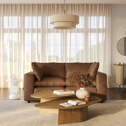 Cali 80" Brown Leather Modular Loveseat - Dream Home Furniture & Mattress (Waite Park, MN)