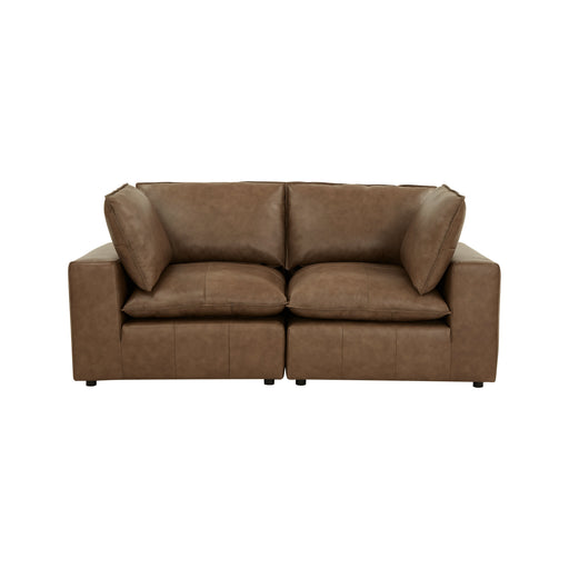 Cali 80" Brown Leather Modular Loveseat - Dream Home Furniture & Mattress (Waite Park, MN)