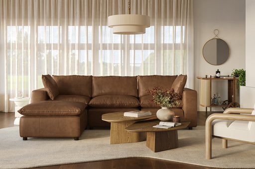 Cali 4-Piece Brown Leather Modular Sectional - Dream Home Furniture & Mattress (Waite Park, MN)