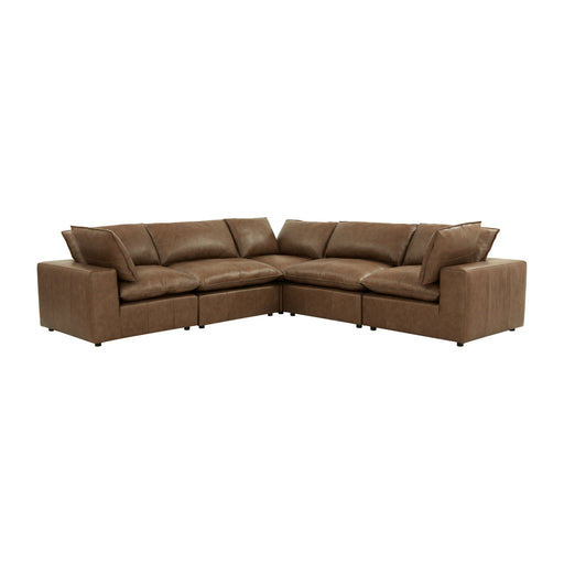 Cali 5-Piece Brown Leather Modular L-Sectional - Dream Home Furniture & Mattress (Waite Park, MN)