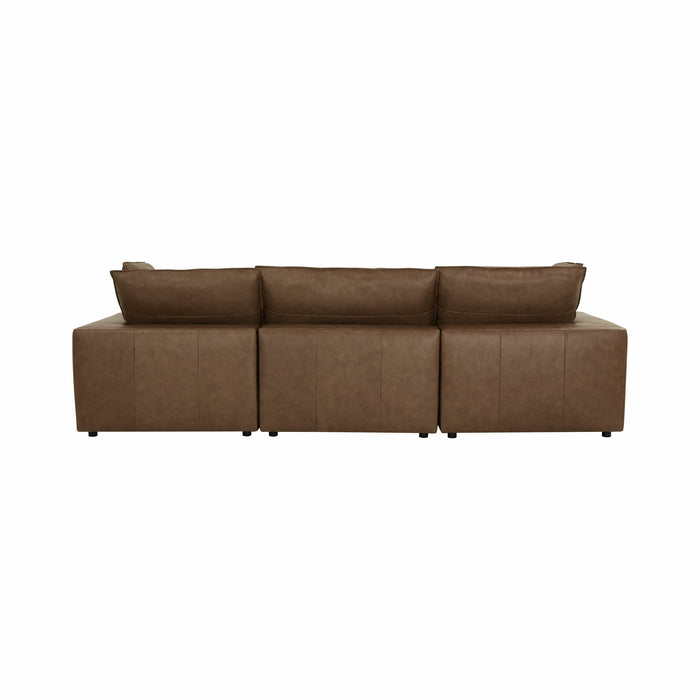 Cali 4-Piece Brown Leather Modular Sectional