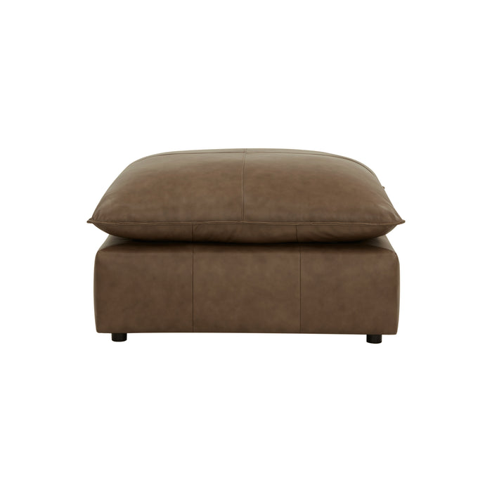 Cali Brown Leather Ottoman