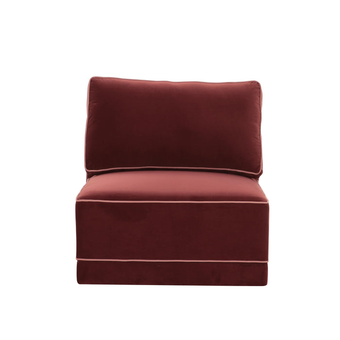 Willow Performance Velvet Modular Armless Chair - Dream Home Furniture & Mattress (Waite Park, MN)