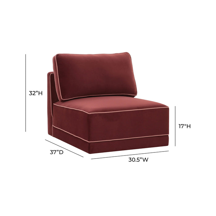 Willow Performance Velvet Modular Armless Chair - Dream Home Furniture & Mattress (Waite Park, MN)