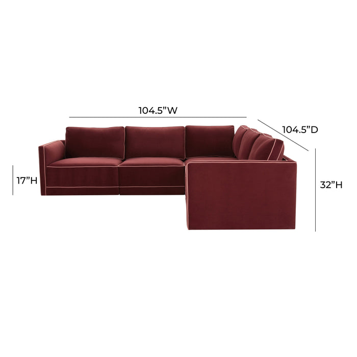 Willow 5-Piece Performance Velvet Modular L Sectional - Dream Home Furniture & Mattress (Waite Park, MN)