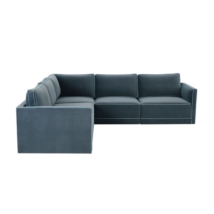 Willow 5-Piece Performance Velvet Modular L Sectional - Dream Home Furniture & Mattress (Waite Park, MN)
