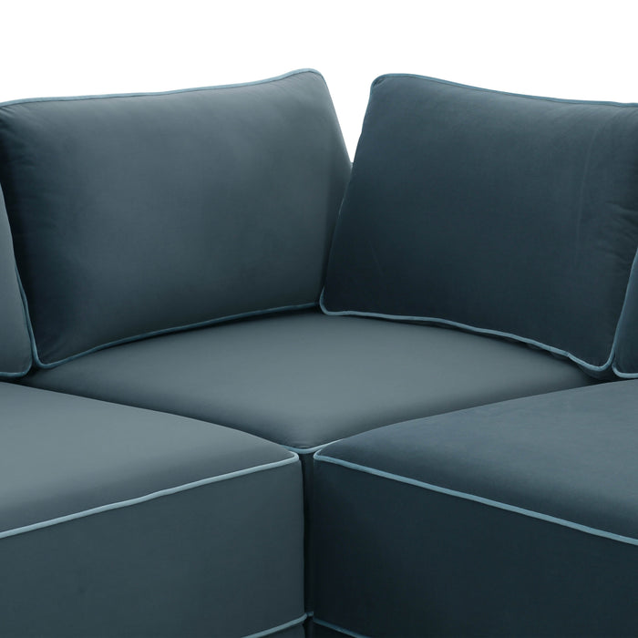 Willow 5-Piece Performance Velvet Modular L Sectional - Dream Home Furniture & Mattress (Waite Park, MN)