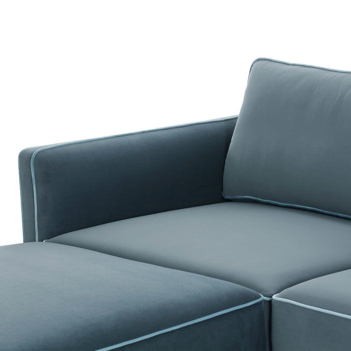 Willow 5-Piece Performance Velvet Modular Left Facing Sectional