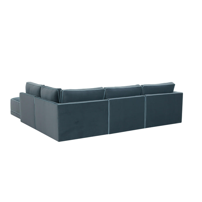 Willow 5-Piece Performance Velvet Modular Right Facing Sectional