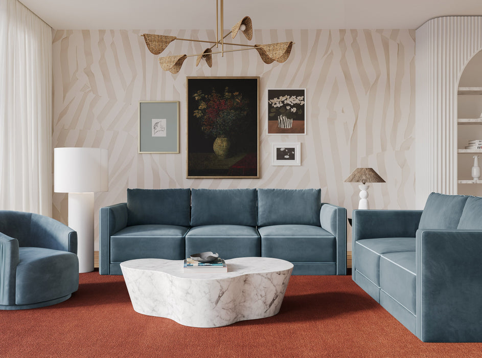 Willow 105" Performance Velvet Modular Sofa - Dream Home Furniture & Mattress (Waite Park, MN)