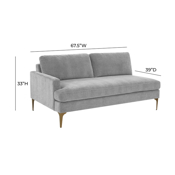 Serena 68" Performance Velvet Modular Loveseat