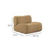 Zenith Latte Brown Performance Velvet Armless Chair - Dream Home Furniture & Mattress (Waite Park, MN)