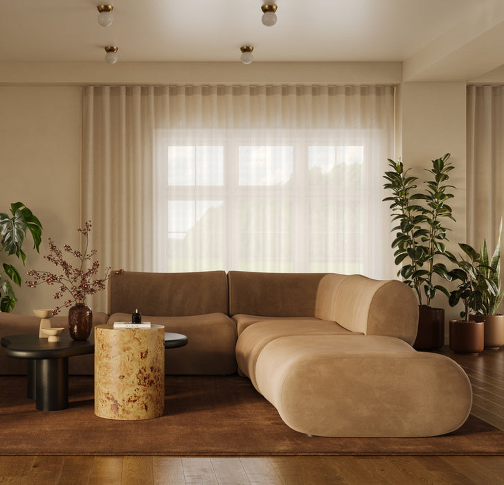 Zenith Latte Brown Performance Velvet Corner Wedge - Dream Home Furniture & Mattress (Waite Park, MN)