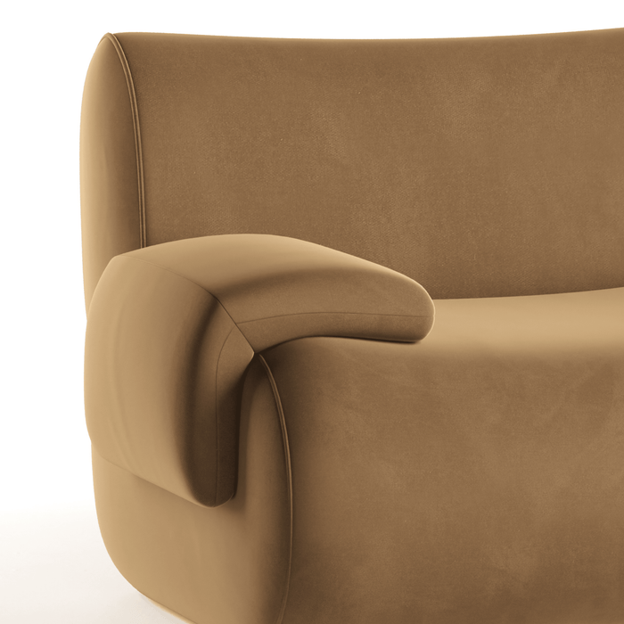 Zenith 80" Latte Brown Performance Velvet Modular Loveseat