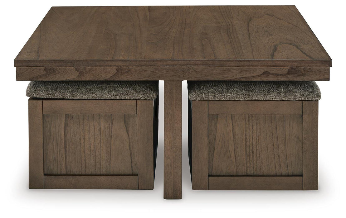 Boardernest Coffee Table with 4 Stools - Dream Home Furniture & Mattress (Waite Park, MN)
