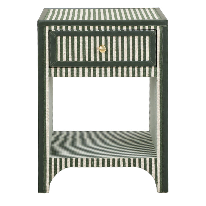 Kora 18" Cotton Jute 1-Drawer Contract-Grade Nightstand