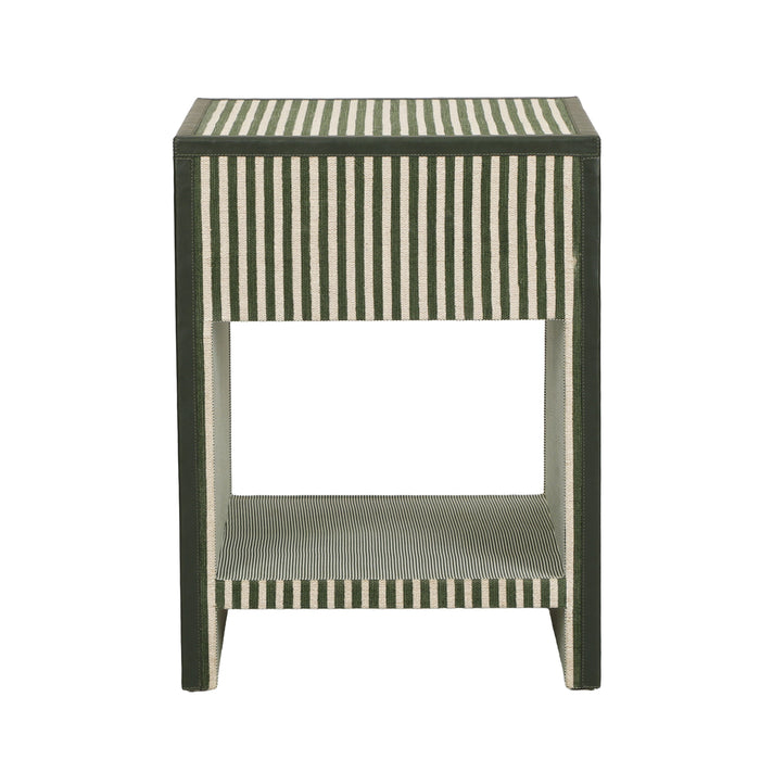 Kora 18" Cotton Jute 1-Drawer Contract-Grade Nightstand