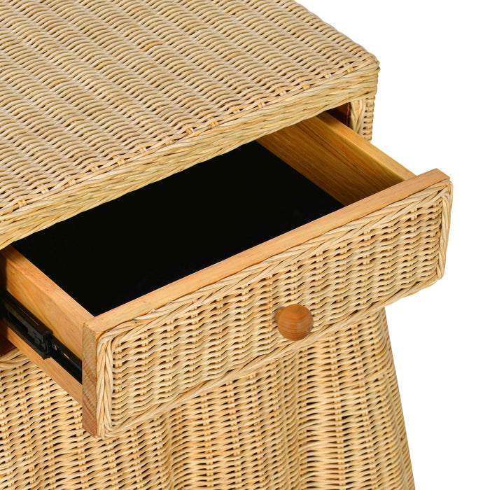 Pentra 25" Natural Rattan Nightstand With Drawer - Dream Home Furniture & Mattress (Waite Park, MN)