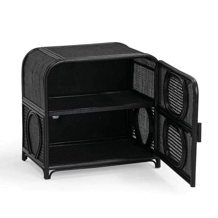 Tina 27" Rattan Nightstand With Storage