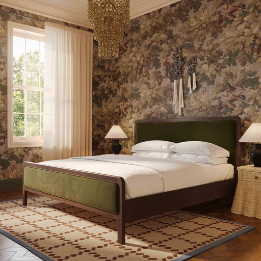 Hella Contract-Grade Velvet and Ash Wood Bed - Dream Home Furniture & Mattress (Waite Park, MN)