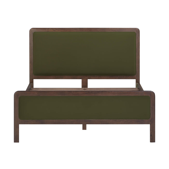 Hella Contract-Grade Velvet and Ash Wood Bed