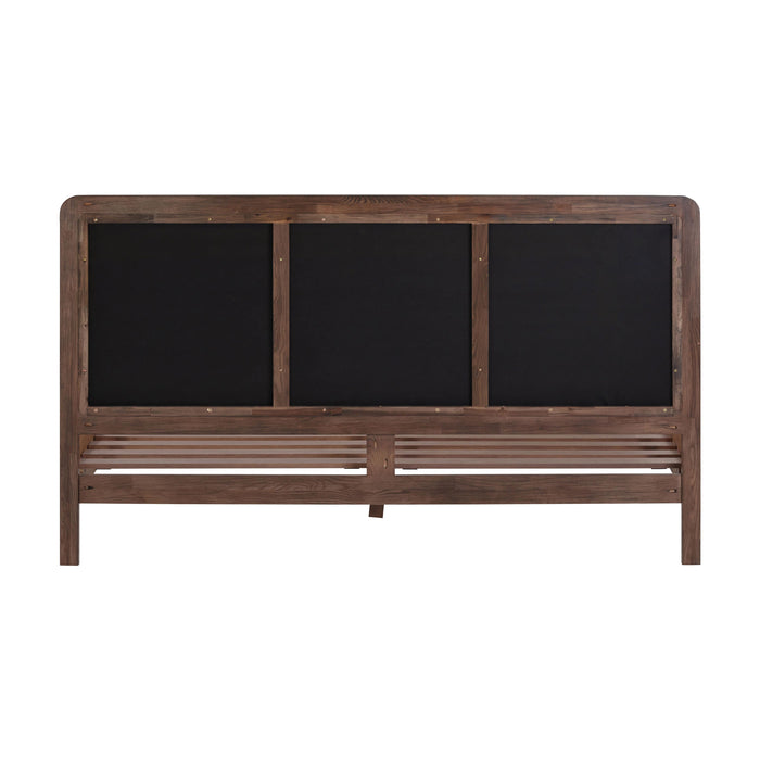 Hella Contract-Grade Velvet and Ash Wood Bed