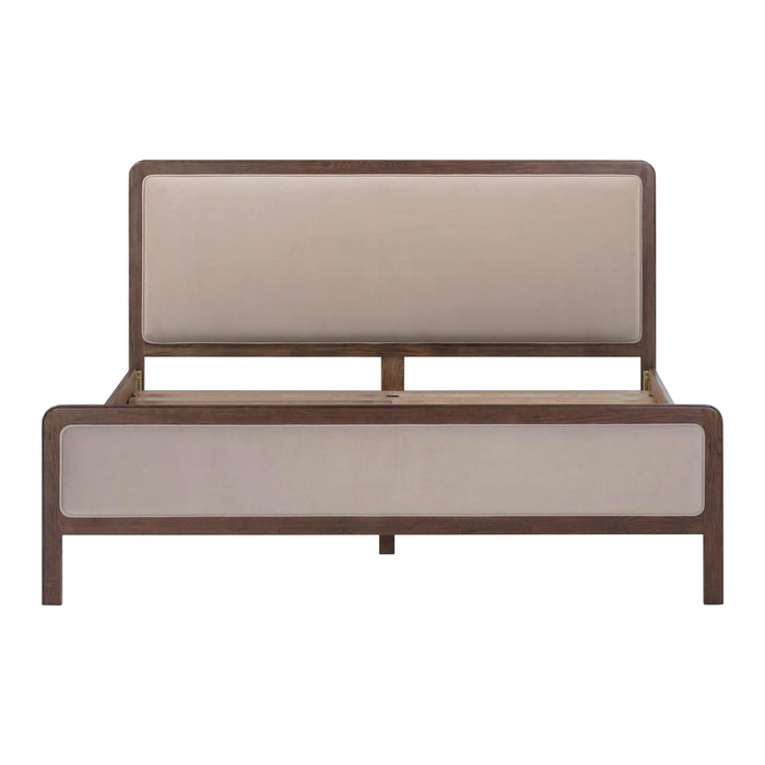 Hella Contract-Grade Velvet and Ash Wood Bed