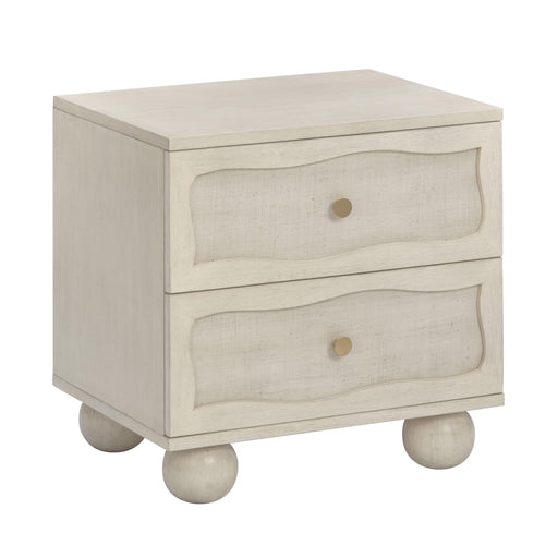 Grappa 22" Wood &amp; Raffia Wavy 2-Drawer Nightstand - Dream Home Furniture & Mattress (Waite Park, MN)