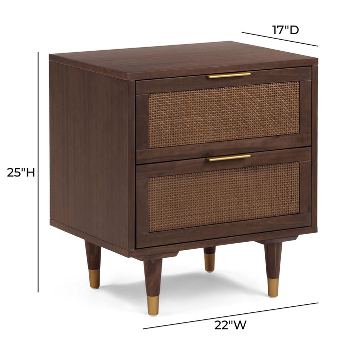 Sierra 22" Cane 2-Drawer Nightstand - Dream Home Furniture & Mattress (Waite Park, MN)