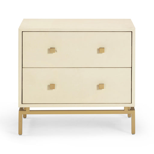 Pesce 25" Faux Shagreen 2-Drawer Nightstand - Dream Home Furniture & Mattress (Waite Park, MN)